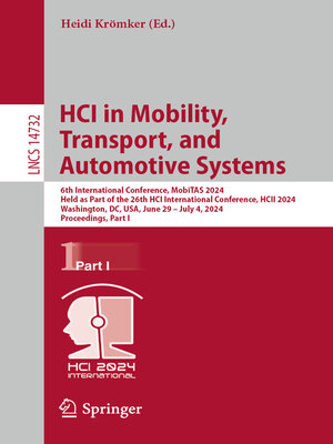 cover image of HCI in Mobility, Transport, and Automotive Systems